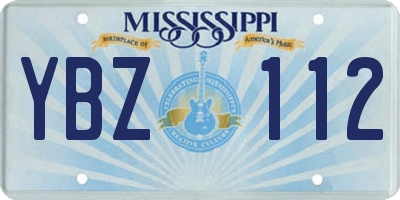 MS license plate YBZ112