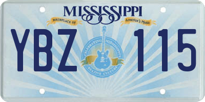 MS license plate YBZ115