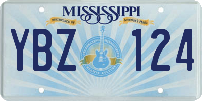 MS license plate YBZ124