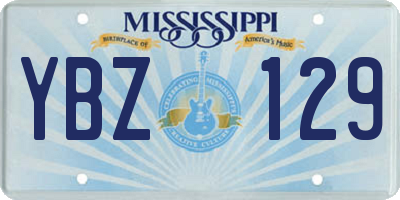MS license plate YBZ129