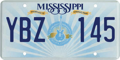 MS license plate YBZ145