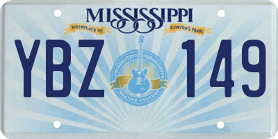 MS license plate YBZ149