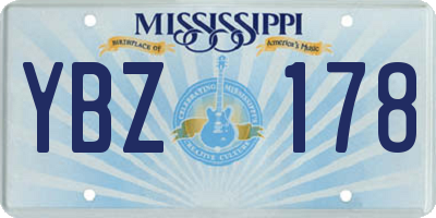 MS license plate YBZ178
