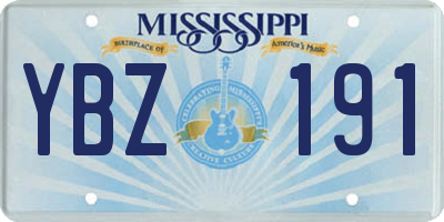 MS license plate YBZ191