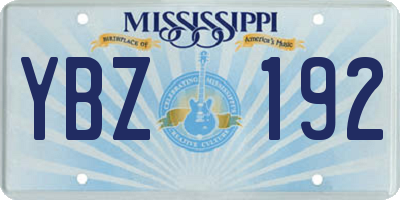 MS license plate YBZ192