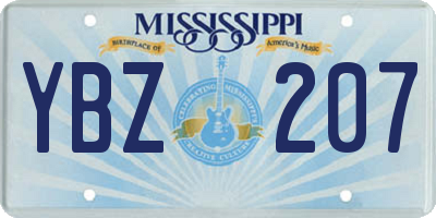 MS license plate YBZ207