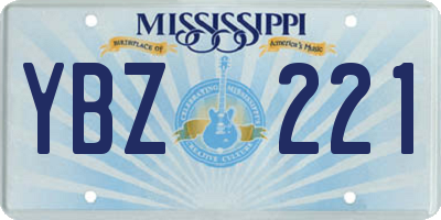MS license plate YBZ221