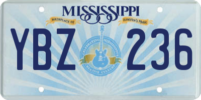 MS license plate YBZ236