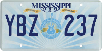 MS license plate YBZ237
