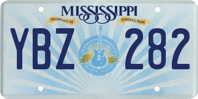 MS license plate YBZ282
