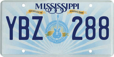 MS license plate YBZ288