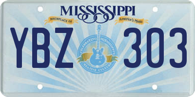 MS license plate YBZ303