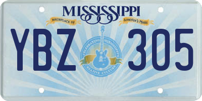 MS license plate YBZ305