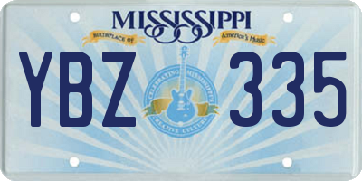 MS license plate YBZ335