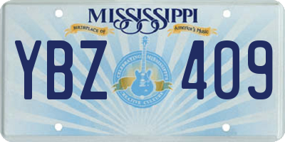 MS license plate YBZ409