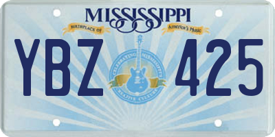 MS license plate YBZ425