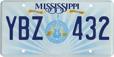 MS license plate YBZ432