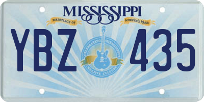 MS license plate YBZ435