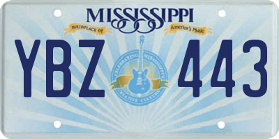 MS license plate YBZ443