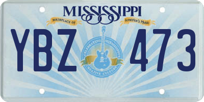MS license plate YBZ473