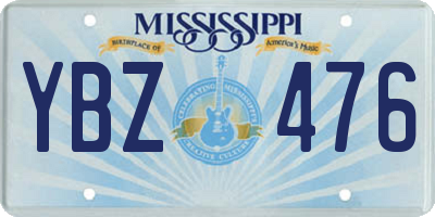 MS license plate YBZ476