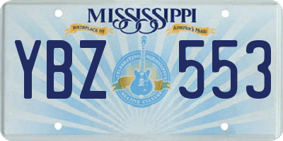 MS license plate YBZ553