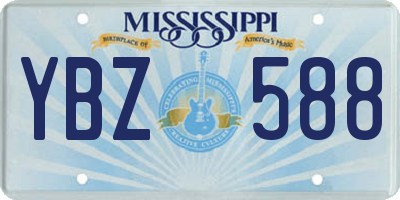 MS license plate YBZ588