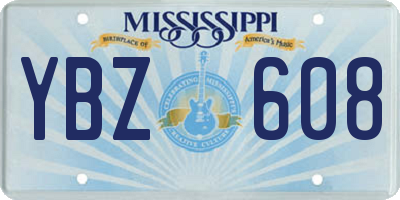 MS license plate YBZ608