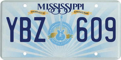 MS license plate YBZ609