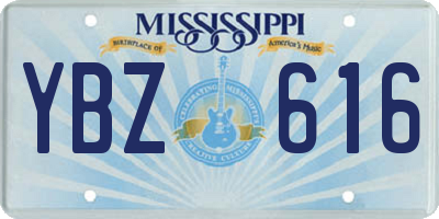 MS license plate YBZ616