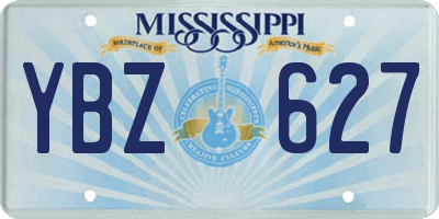 MS license plate YBZ627