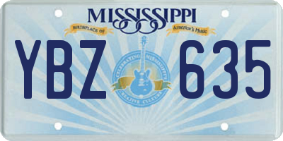 MS license plate YBZ635