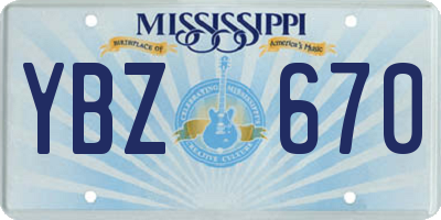 MS license plate YBZ670