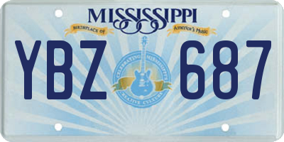 MS license plate YBZ687