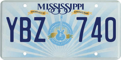 MS license plate YBZ740