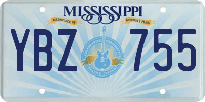MS license plate YBZ755