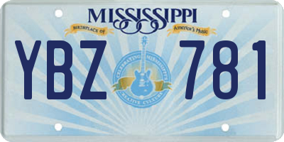 MS license plate YBZ781