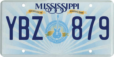 MS license plate YBZ879