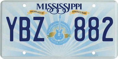MS license plate YBZ882