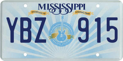 MS license plate YBZ915