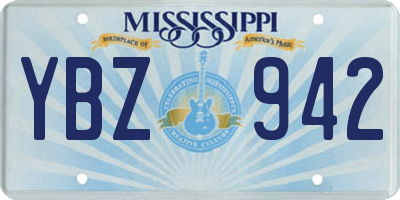 MS license plate YBZ942