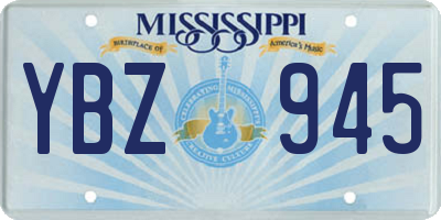MS license plate YBZ945