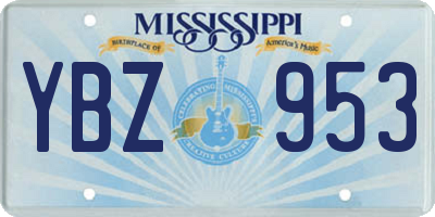 MS license plate YBZ953