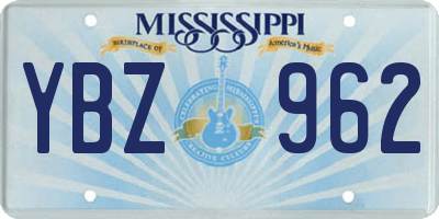 MS license plate YBZ962