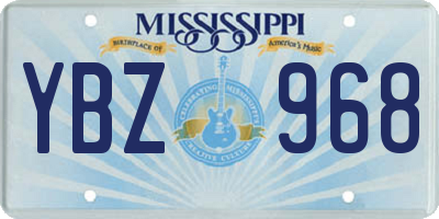 MS license plate YBZ968