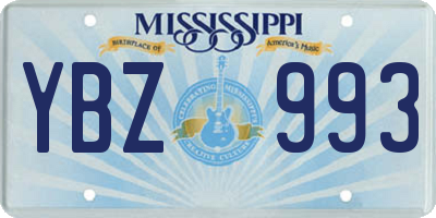 MS license plate YBZ993