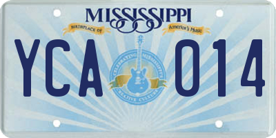 MS license plate YCA014