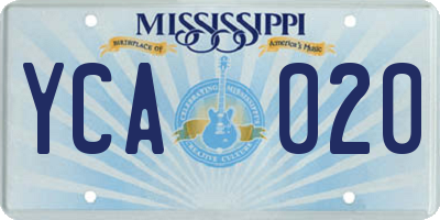 MS license plate YCA020