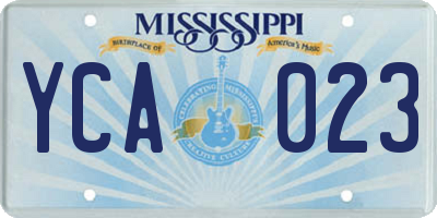 MS license plate YCA023