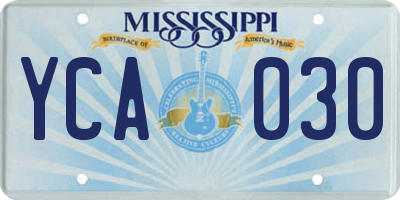 MS license plate YCA030